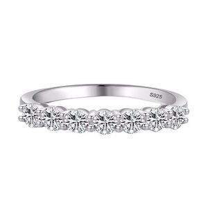 925 Sterling Silver Stackable Round Dazzling Cubic Zirconia Ring
